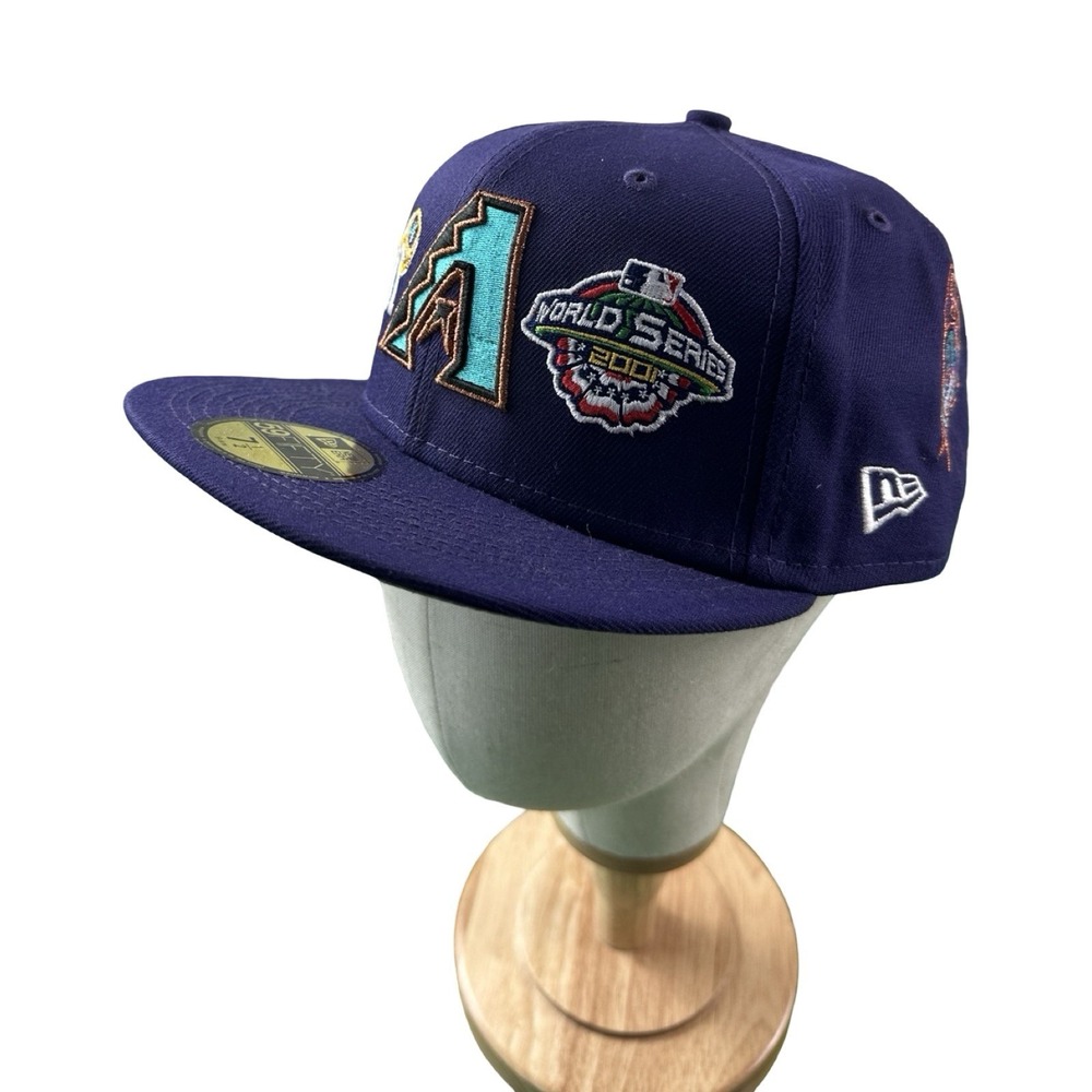 Arizona Diamondbacks New Era Fitted Purple 2001 Championship Hat 7.5 NEW MLB